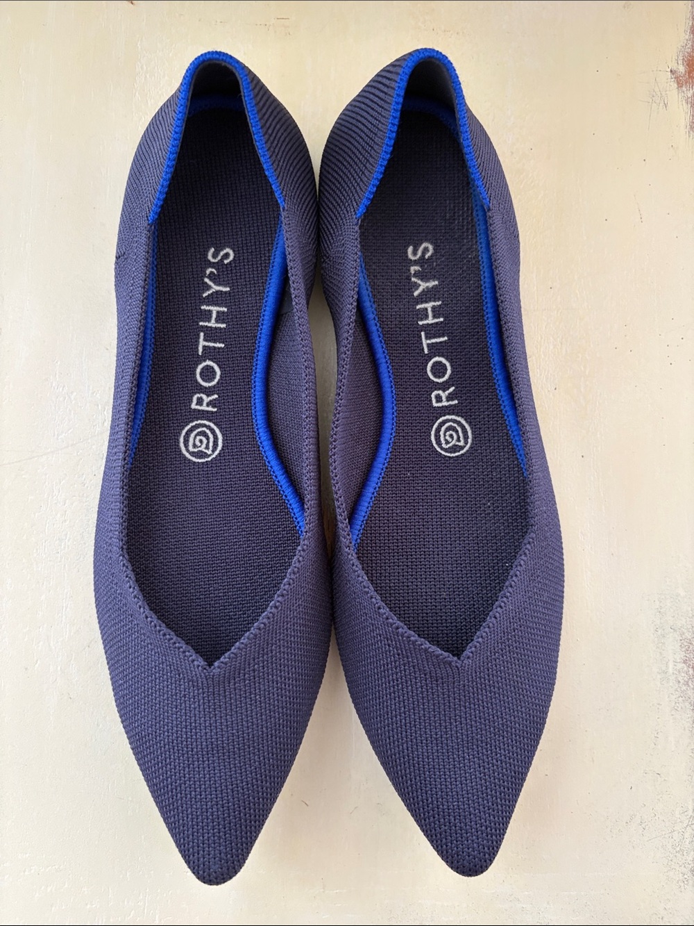 Rothy's The Point Knit Slip-On Ballet Flats Navy Blue Women’s 9 shoes